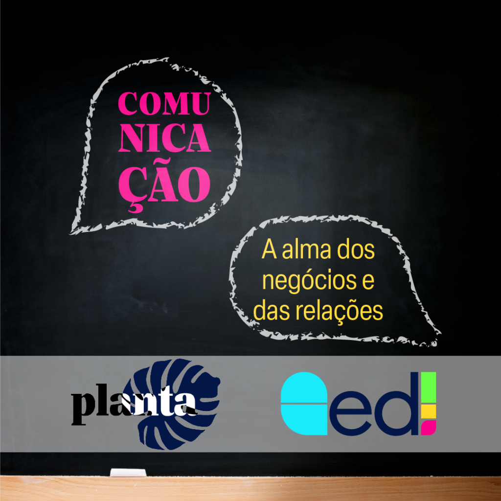 Comunicação - Arte com fundo preto e o título "Comunicação: a alma dos negócios e das relações".
